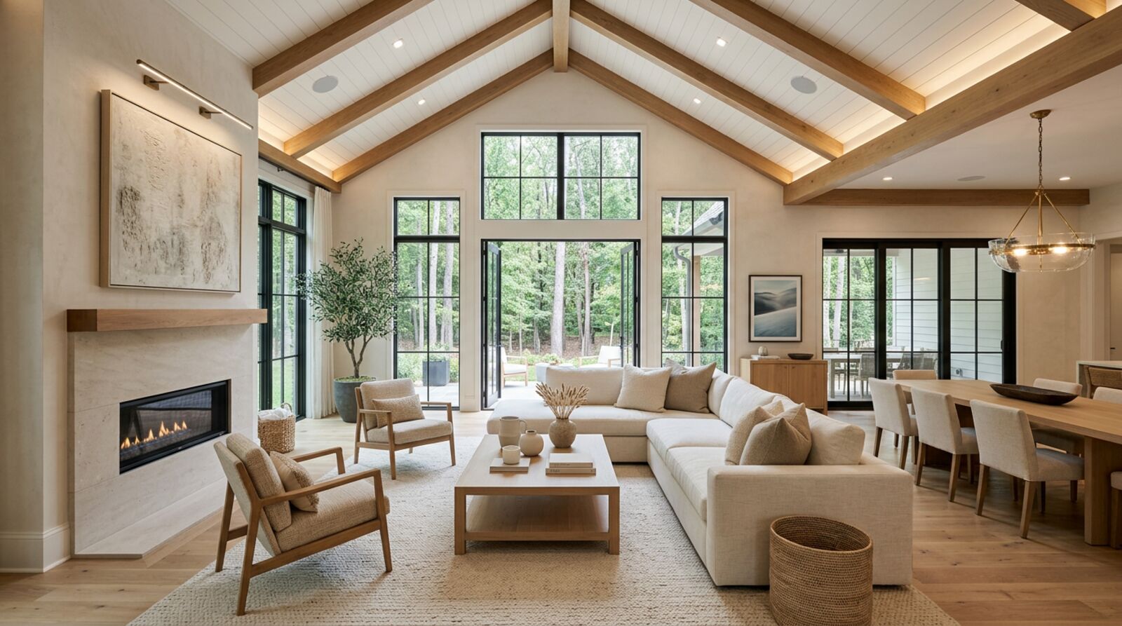 Atmosphere — sun-warmed living room, settled air, framed view