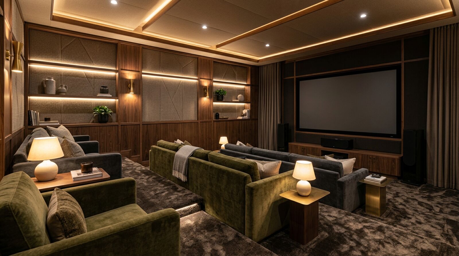 Cinema — house lights at start of feature